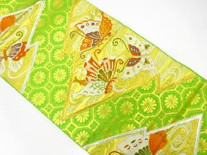 変わり松皮菱に蝶模様織り出し袋帯